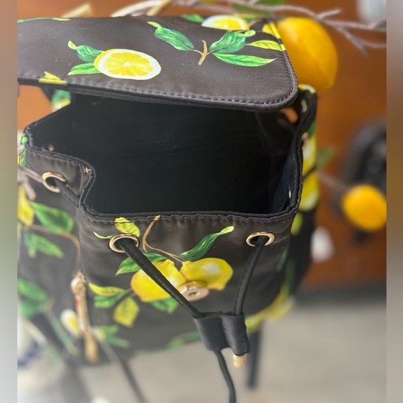 Icing Black Lemon Print Backpack - Picture 4 of 9
